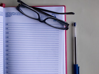 Directly above shot of books on table