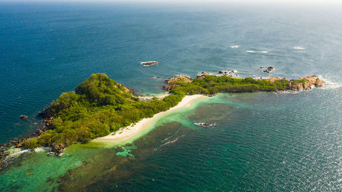 High angle view of sea against sky