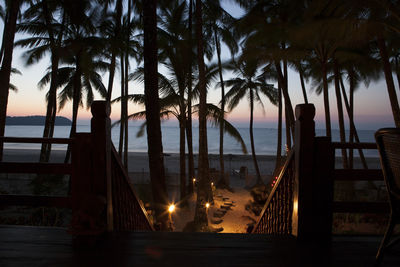 View of calm sea at sunset