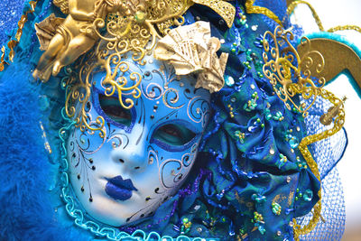 Close-up portrait of person in costume during carnival