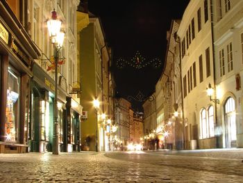 Illuminated city at night