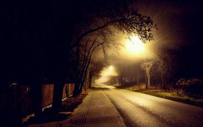 Empty road at sunset