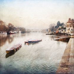 Boats in harbor