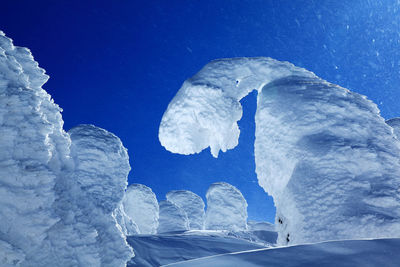 High angle view of snow covered landscape