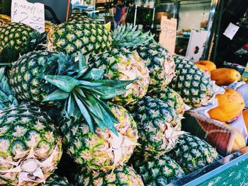 Pineapples for sale at market