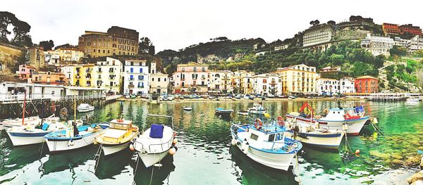 View of boats in water