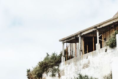 Low angle view of built structure against clear sky