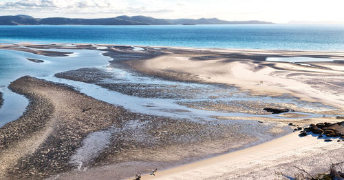 High angle view of beach against sky