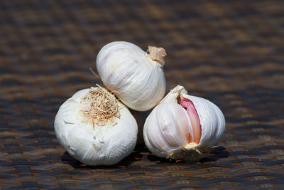 Close-up of eggs on table