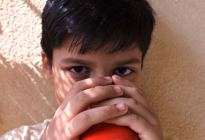 Close-up portrait of boy