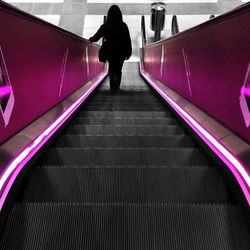 View of escalator in subway