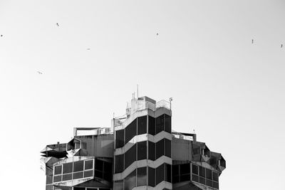 Low angle view of building against clear sky