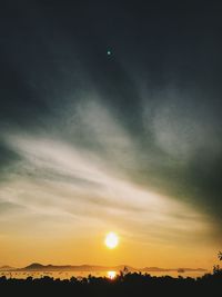 Scenic view of dramatic sky during sunset