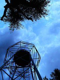 Low angle view of basketball hoop against sky