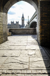 View of westminster bridge and big ben against sky