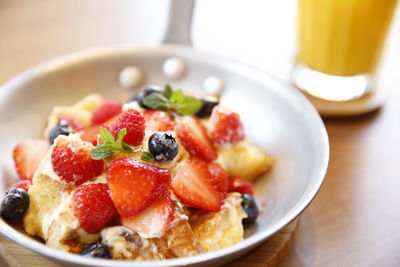 Close-up of breakfast served in bowl