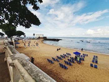 Scenic view of beach against sky