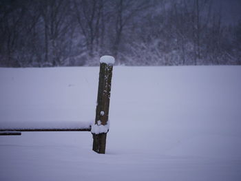 Reflection of snow on lake