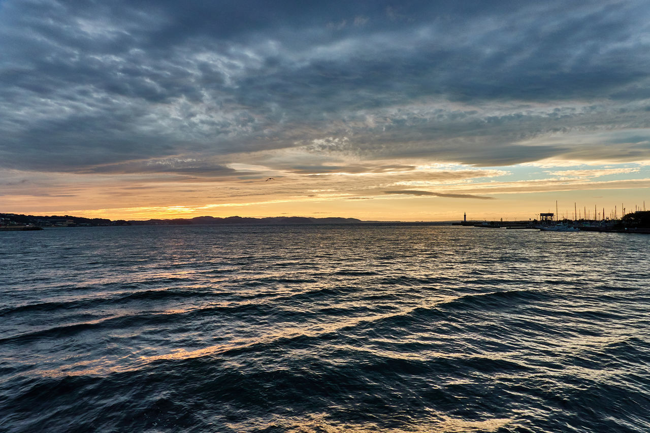 SCENIC VIEW OF SEA DURING SUNSET