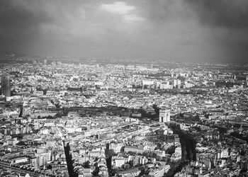 High angle view of townscape against sky