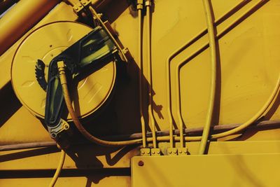 Close-up of yellow machinery