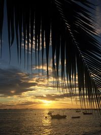 Scenic view of sea against sky at sunset