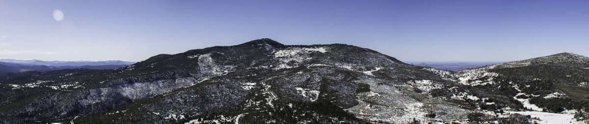 Scenic view of mountains against clear sky