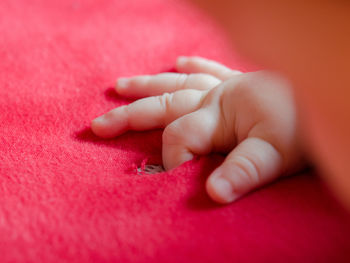 Close-up of baby hand