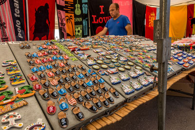 Graffiti on display at market stall