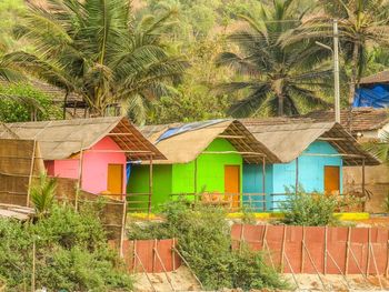 Houses with trees in background