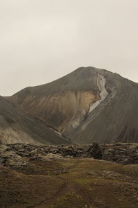 Scenic view of volcanic landscape against clear sky