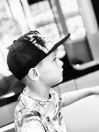 Portrait of boy wearing hat
