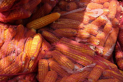 Full frame shot of orange for sale in market