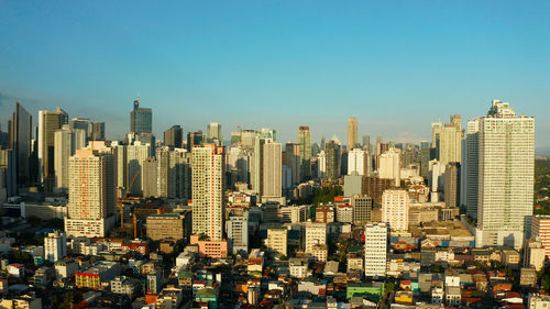 The city of manila, the capital of the philippines. modern metropolis, top view. 