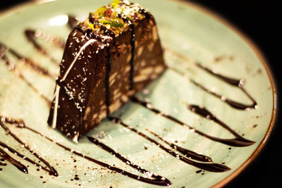 Close-up of cake in plate