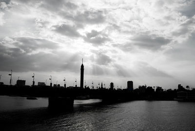 View of river at sunset