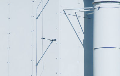 Low angle view of airplane on building