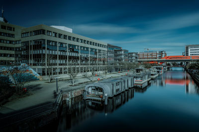 Houseboats on the middle canal in hamburg