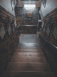 Low angle view of illuminated staircase