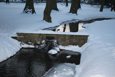 Frozen lake during winter