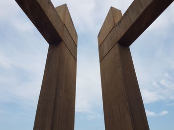 Low angle view of bridge against sky