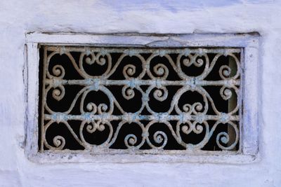 Close-up of window on old building