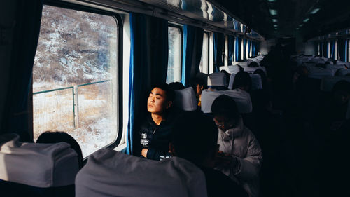 People sitting in train