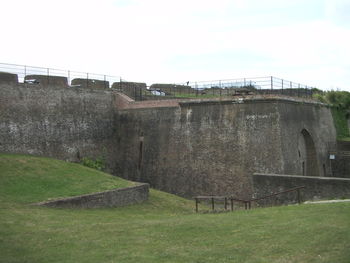 Old ruins on grassy field