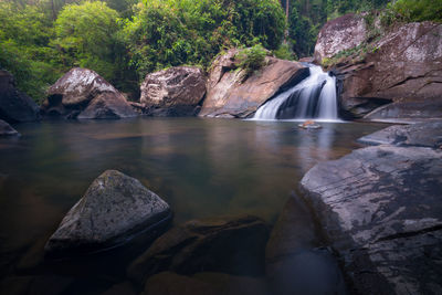 Scenic view of waterfall