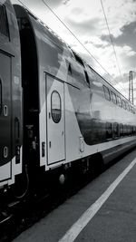 Train on railroad station platform