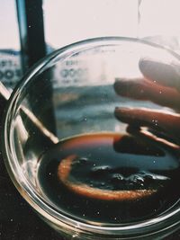 Close-up of water in glass