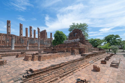 Exterior of temple against sky