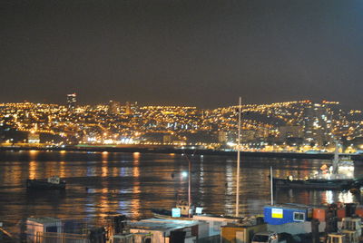 Illuminated cityscape at night