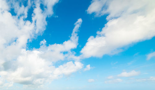 Low angle view of clouds in blue sky